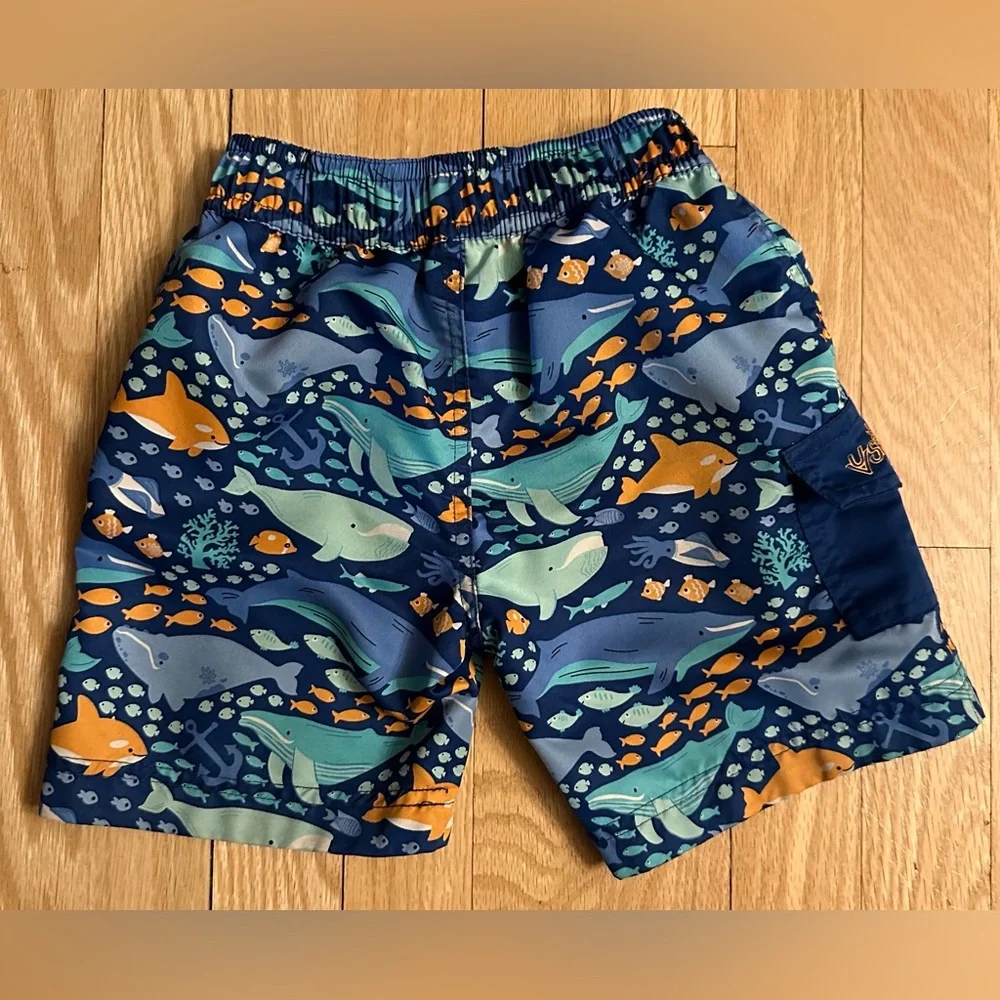 UV Skinz Blue Shark Swim Trunks Toddler Boys Size 4T